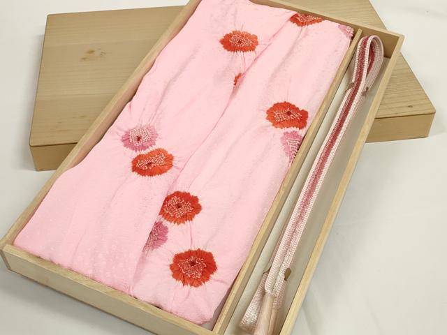 平和屋着物●和装小物　帯締め・帯揚げセット　柄絞り　舞花文　銀糸　逸品　未使用　DABD7305zzz