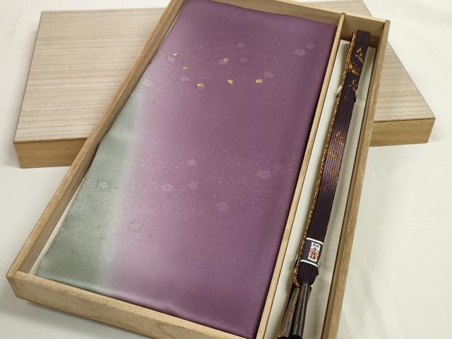 平和屋着物●和装小物　帯締め・帯揚げセット　花地紋　舞花　金彩　高麗組　金糸　逸品　未使用　DABD7306zzz