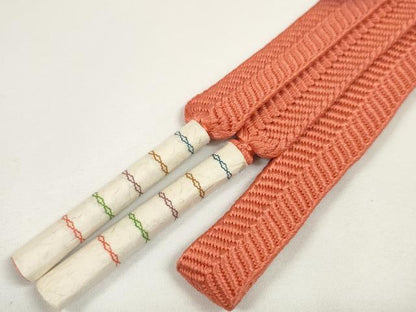 平和屋着物●和装小物　帯締め・帯揚げセット　画き友禅工芸作家 篁作　おおろら染　よろけ縞　笹浪組　逸品　未使用　DABD7307zzz