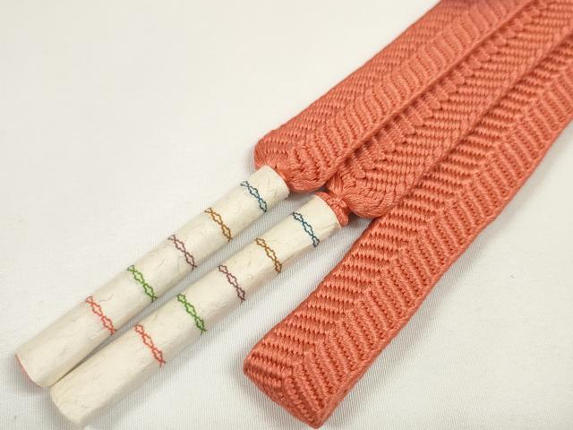 平和屋着物●和装小物　帯締め・帯揚げセット　画き友禅工芸作家 篁作　おおろら染　よろけ縞　笹浪組　逸品　未使用　DABD7307zzz