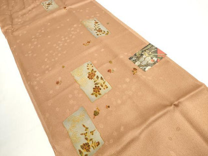 平和屋着物●和装小物　帯締め・帯揚げセット　破れ色紙花文　高麗組　金糸　逸品　未使用　DABD7308zzz