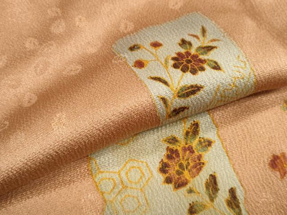 平和屋着物●和装小物　帯締め・帯揚げセット　破れ色紙花文　高麗組　金糸　逸品　未使用　DABD7308zzz