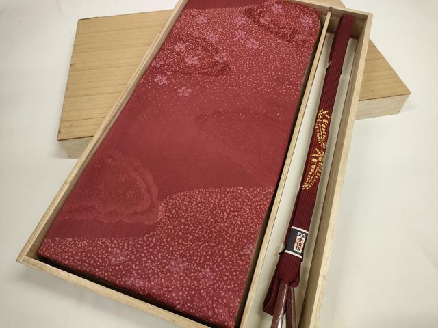 平和屋着物●和装小物　帯締め・帯揚げセット　雲花文　高麗組　金糸　逸品　未使用　DABD7310zzz