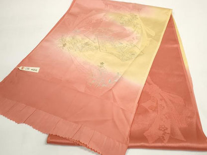 平和屋着物●和装小物　帯締め・帯揚げセット　地紙花文　金彩　高麗組　金糸　逸品　未使用　DABD7311zzz