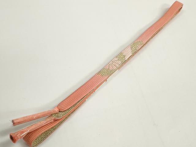 平和屋着物●和装小物　帯締め・帯揚げセット　地紙花文　金彩　高麗組　金糸　逸品　未使用　DABD7311zzz