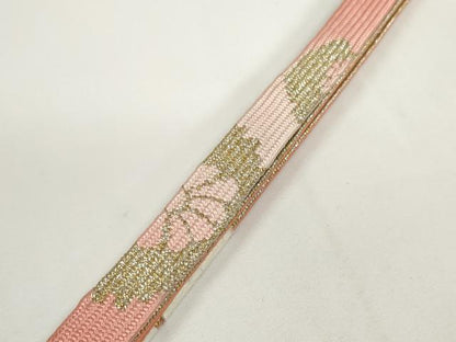 平和屋着物●和装小物　帯締め・帯揚げセット　地紙花文　金彩　高麗組　金糸　逸品　未使用　DABD7311zzz