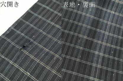 平和屋着物＊夏物 小紋 解き反物 着尺 格子 麻 逸品 DABD7312zzz