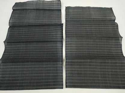 平和屋着物＊夏物 小紋 解き反物 着尺 格子 麻 逸品 DABD7312zzz