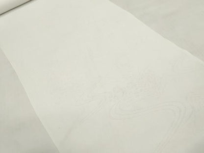 平和屋着物＊夏物 長襦袢 反物 着尺 流水草花紋紗 生成り色 洗える着物 未使用 DABD7401zzz