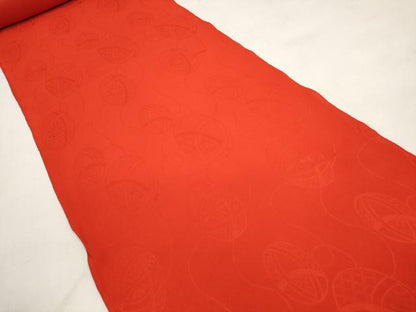 平和屋着物[]女の子　子供　長襦袢　反物　手毬地紋　茜色　逸品　未使用　DABD7408zzz