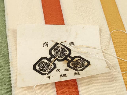 平和屋着物●創業460年・千總　小紋　反物　着尺　間道　証紙付き　逸品　未使用　DABD7427zzz