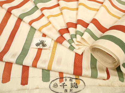 平和屋着物●創業460年・千總　小紋　反物　着尺　間道　証紙付き　逸品　未使用　DABD7427zzz