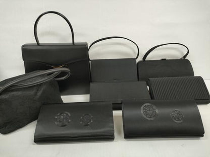 平和屋着物▼和装小物　和装バッグまとめて8点　フォーマルバッグ　La Mode　刺繍　レース　黒地　逸品　DABD7465zzz