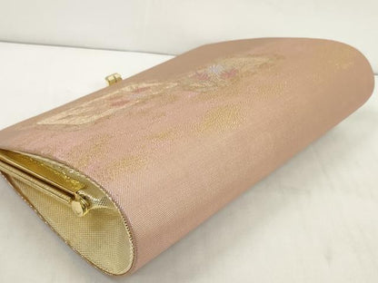 平和屋着物▼和装小物　和装バッグ・草履セット　色紙重ね花文　金糸　逸品　DABD7466zzz