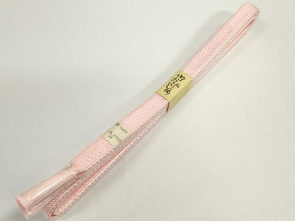 平和屋着物●和装小物　帯締め・帯揚げセット　鴇色　丹後ちりめん　逸品　未使用　DABD7498zzz