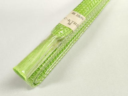 平和屋着物●和装小物　帯締め・帯揚げセット　若芽色　丹後ちりめん　逸品　未使用　DABD7499zzz