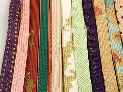 平和屋着物●和装小物　帯締め20本セット　高麗組　笹浪組　冠組　丸組　大和組　金銀糸　逸品　DABD7504zzz