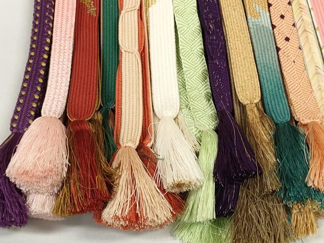 平和屋着物●和装小物　帯締め20本セット　高麗組　笹浪組　冠組　丸組　大和組　金銀糸　逸品　DABD7504zzz