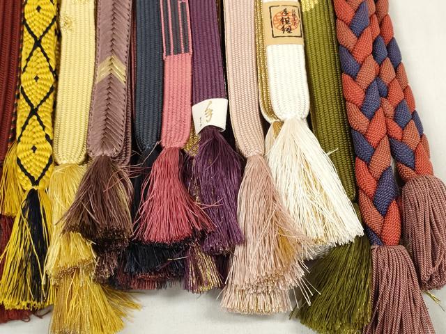 平和屋着物●和装小物　帯締め20本セット　礼装用　手組紐　七色紐　高麗組　笹浪組　大和組　唐組　角八つ組　金糸　逸品　DABD7511zzz