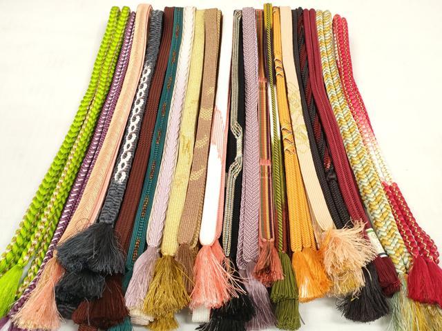 平和屋着物●和装小物　帯締め20本セット　高麗組　大和組　奈良組　唐組　角八つ組　金糸　逸品　DABD7516zzz