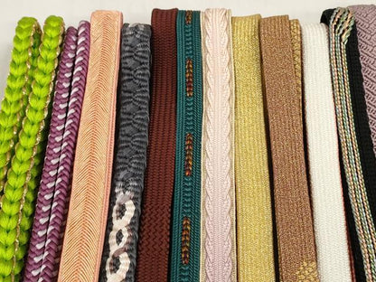 平和屋着物●和装小物　帯締め20本セット　高麗組　大和組　奈良組　唐組　角八つ組　金糸　逸品　DABD7516zzz