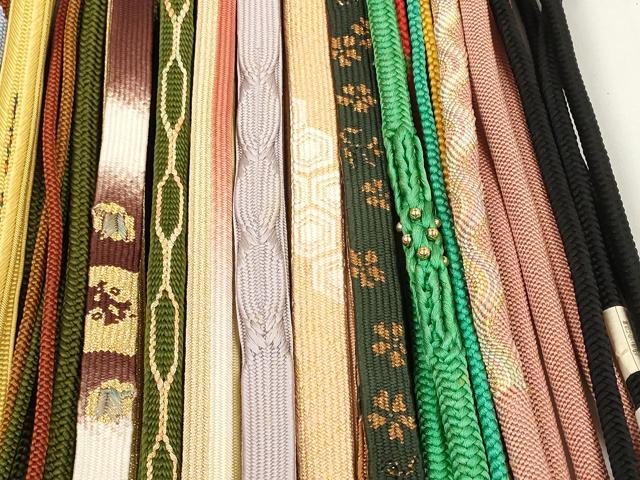 平和屋着物●和装小物　帯締め20本セット　高麗組　畝組　観世組　あわじ玉　小田巻　金糸　未使用品あり　逸品　DABD7520zzz