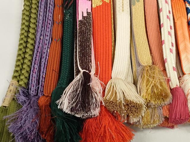 平和屋着物●和装小物　帯締め20本セット　高麗組　笹浪組　唐組　冠組　大和組　堅牢草木染　金糸　未使用品あり　逸品　DABD7526zzz