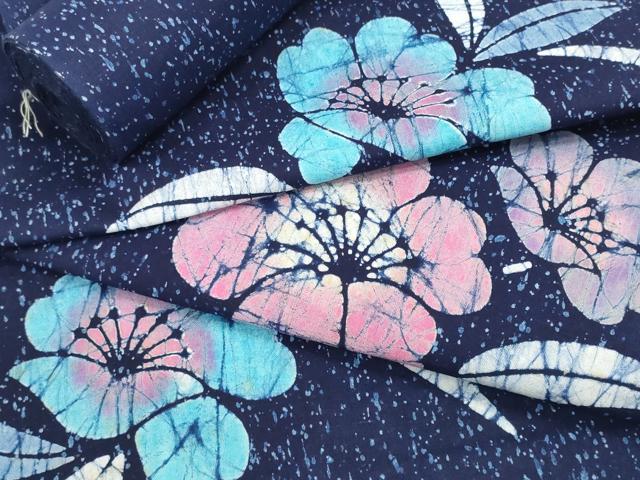 平和屋着物＊夏物　浴衣　反物　着尺　ふるさとの花　萩間道　そごう百貨店扱い　綿　逸品　未使用　DAAW7538zzz 平和屋着物∴夏物 浴衣 反物 着尺 KENZO 高田賢三 魚 綿 逸品 未使用