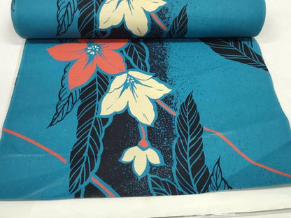 平和屋着物＊夏物 浴衣 反物 着尺 草花文 綿 未使用 DABD7543zzz