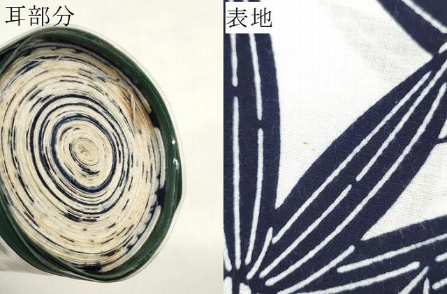 平和屋着物＊夏物 浴衣 反物 着尺 はずみ染 笹竹菊文 綿 逸品 未使用 DABD7546zzz