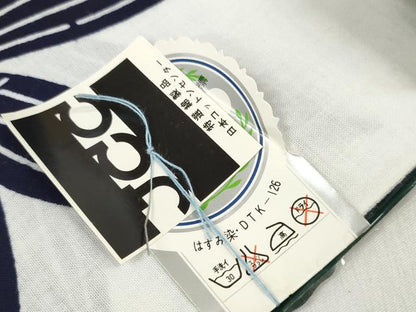 平和屋着物＊夏物 浴衣 反物 着尺 はずみ染 笹竹菊文 綿 逸品 未使用 DABD7546zzz