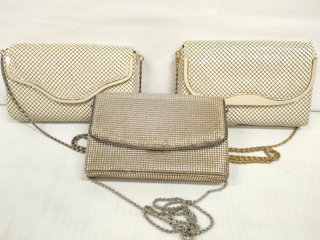 平和屋着物▼和装小物 ショルダーバッグまとめて3点 メタル・メッシュ・パーティーバッグ 肩掛け レトロ 逸品 DABD7568zzz