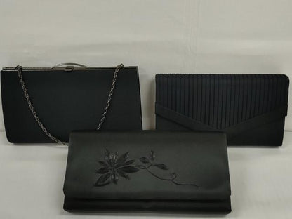 平和屋着物▼和装小物　バッグまとめて10点　ブラックフォーマル　茂富久用喪式用　コード刺繍　黒地　未使用品あり　逸品　DABD7573zzz