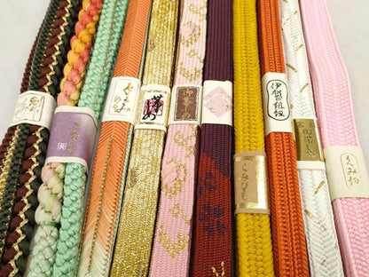 平和屋着物●和装小物　帯締め10本セット　礼装用　伊賀の組紐　手組紐　高麗組　笹浪組　金糸　逸品　未使用　DABD7575zzz