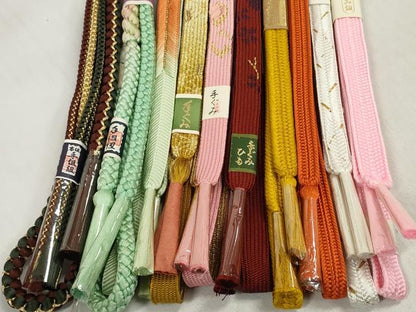 平和屋着物●和装小物　帯締め10本セット　礼装用　伊賀の組紐　手組紐　高麗組　笹浪組　金糸　逸品　未使用　DABD7575zzz