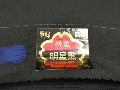 平和屋着物＊夏物 黒紋付 黒反物 着尺 絽 明星黒 逸品 未使用 DABD7588zzz