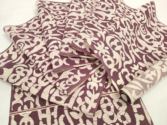 平和屋着物▼名古屋帯 帯反物 ろうけつ染め 抽象文様 逸品 未使用 DABD7590zzz