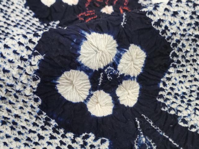 平和屋着物＊夏物 有松鳴海絞り 浴衣 反物 着尺 湯のし前 花繋ぎ 綿 逸品 未使用 DABD7591zzz