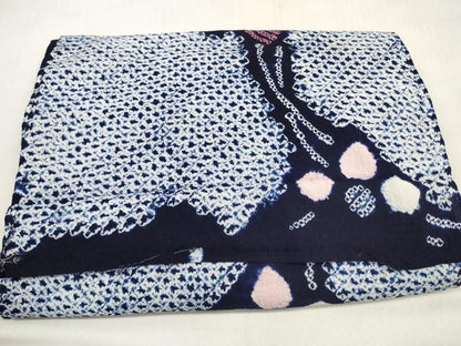 平和屋着物＊夏物 有松鳴海絞り 浴衣 反物 着尺 花繋ぎ 綿 逸品 未使用 DABD7599zzz