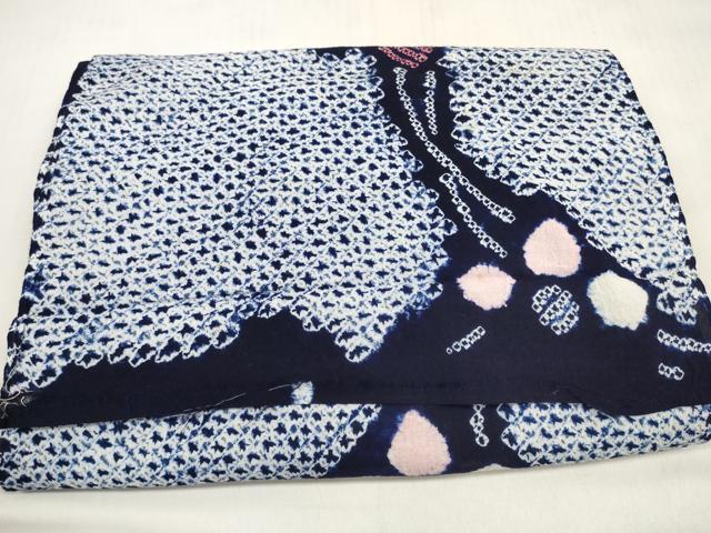 平和屋着物＊夏物 有松鳴海絞り 浴衣 反物 着尺 花繋ぎ 綿 逸品 未使用 DABD7599zzz