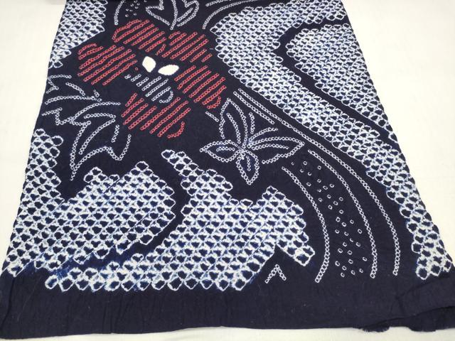 平和屋着物＊夏物 有松鳴海絞り 浴衣 反物 着尺 流水花蝶文 綿 逸品 未使用 DABD7603zzz