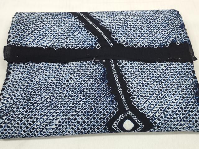 平和屋着物＊夏物 有松鳴海絞り 浴衣 反物 着尺 菱繋ぎ 三越扱い 綿 逸品 未使用 DABD7604zzz