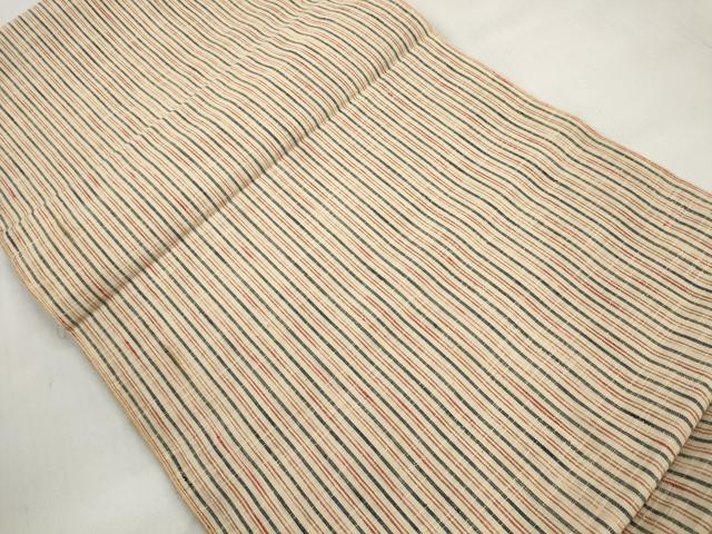 平和屋着物＊夏物 小千谷 紺仁 越後片貝木綿 浴衣 反物 着尺 間道 証紙付き 木綿 逸品 未使用 DABD7616zzz