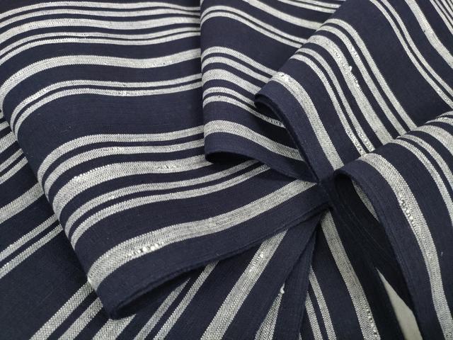 平和屋着物＊夏物　小千谷　紺仁　越後片貝木綿　浴衣　反物　着尺　間道　紺仁工房謹製　証紙付き　木綿　逸品　未使用　DABD7619zzz