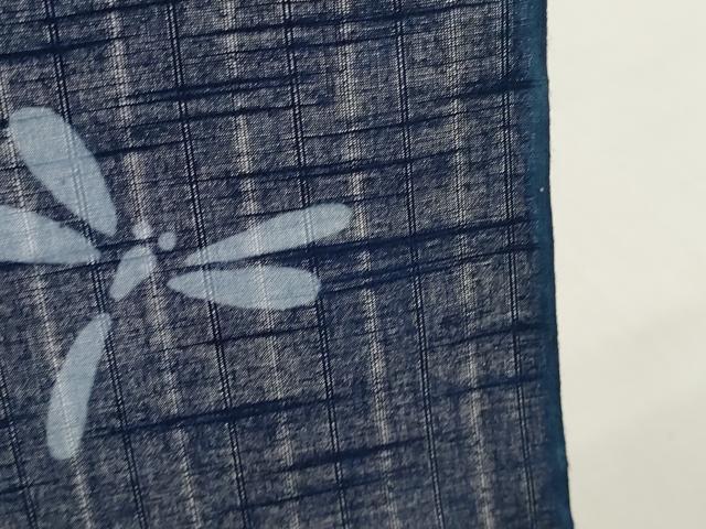 平和屋着物＊夏物 ファッションデザイナー コシノジュンコ 浴衣 反物 着尺 阿波友禅 正藍染 蜻蛉 証紙付き 綿 逸品 未使用 DABD7621zzz