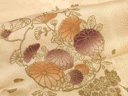 平和屋着物●和装小物　帯締め・帯揚げセット　雪輪花文　金彩　高麗組　金糸　逸品　未使用　DABD7638zzz