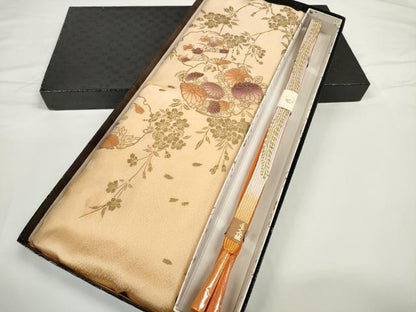 平和屋着物●和装小物　帯締め・帯揚げセット　雪輪花文　金彩　高麗組　金糸　逸品　未使用　DABD7638zzz