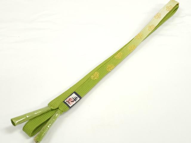 平和屋着物●和装小物　帯締め・帯揚げセット　草花地紋　手組　高麗組　金糸　逸品　未使用　DABD7639zzz