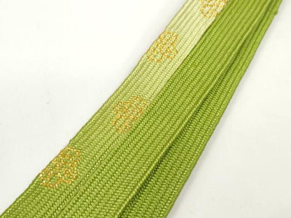 平和屋着物●和装小物　帯締め・帯揚げセット　草花地紋　手組　高麗組　金糸　逸品　未使用　DABD7639zzz