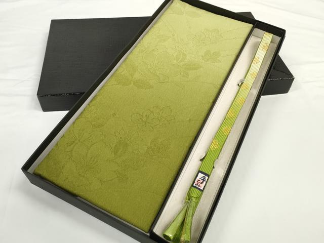 平和屋着物●和装小物　帯締め・帯揚げセット　草花地紋　手組　高麗組　金糸　逸品　未使用　DABD7639zzz